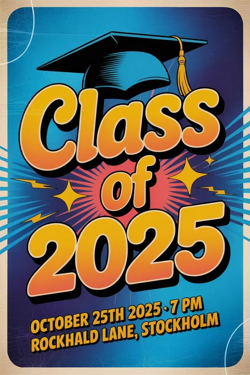 Uni graduation party poster made by pictra.ai picture 1 of 1
