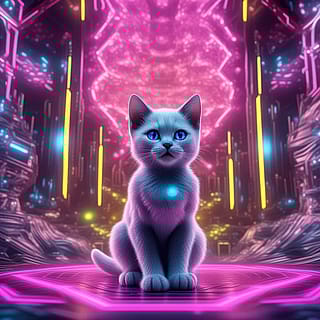 Neon Whisper Over Pink Orb'