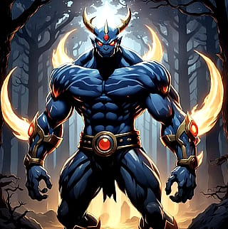 Muscular blue demon'