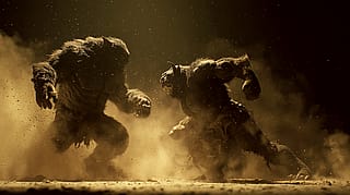 Beastmen wrestling'