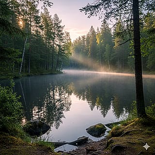 Early lake sunset'