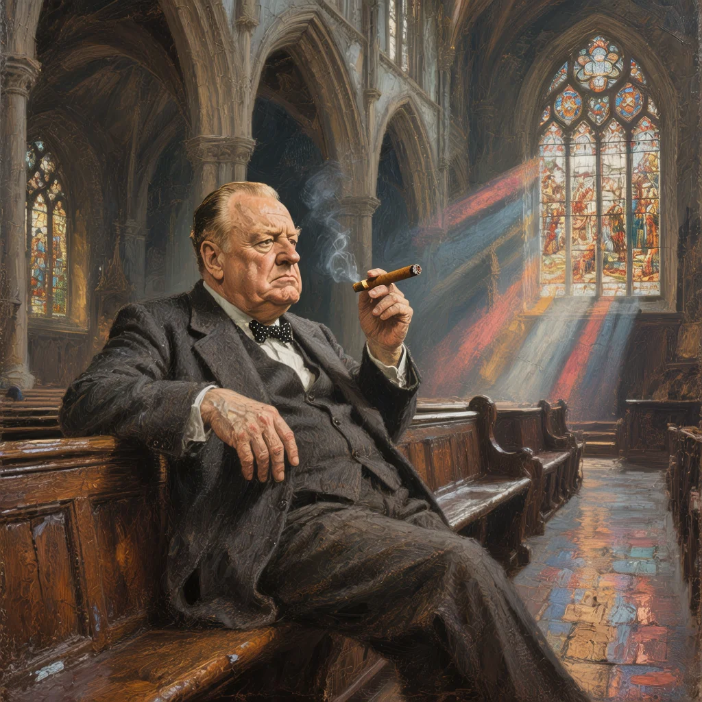 Churchill chilling in church picture 1 of 1