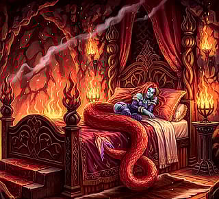 (FF9) Marilith Sleeping in her royal chamber (FF9)'