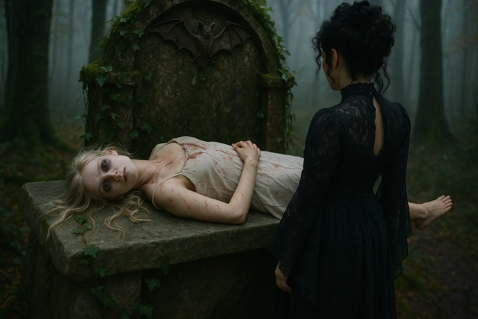 A Vampire and a girl, Sacrificed himself to the vampire picture 1 of 1