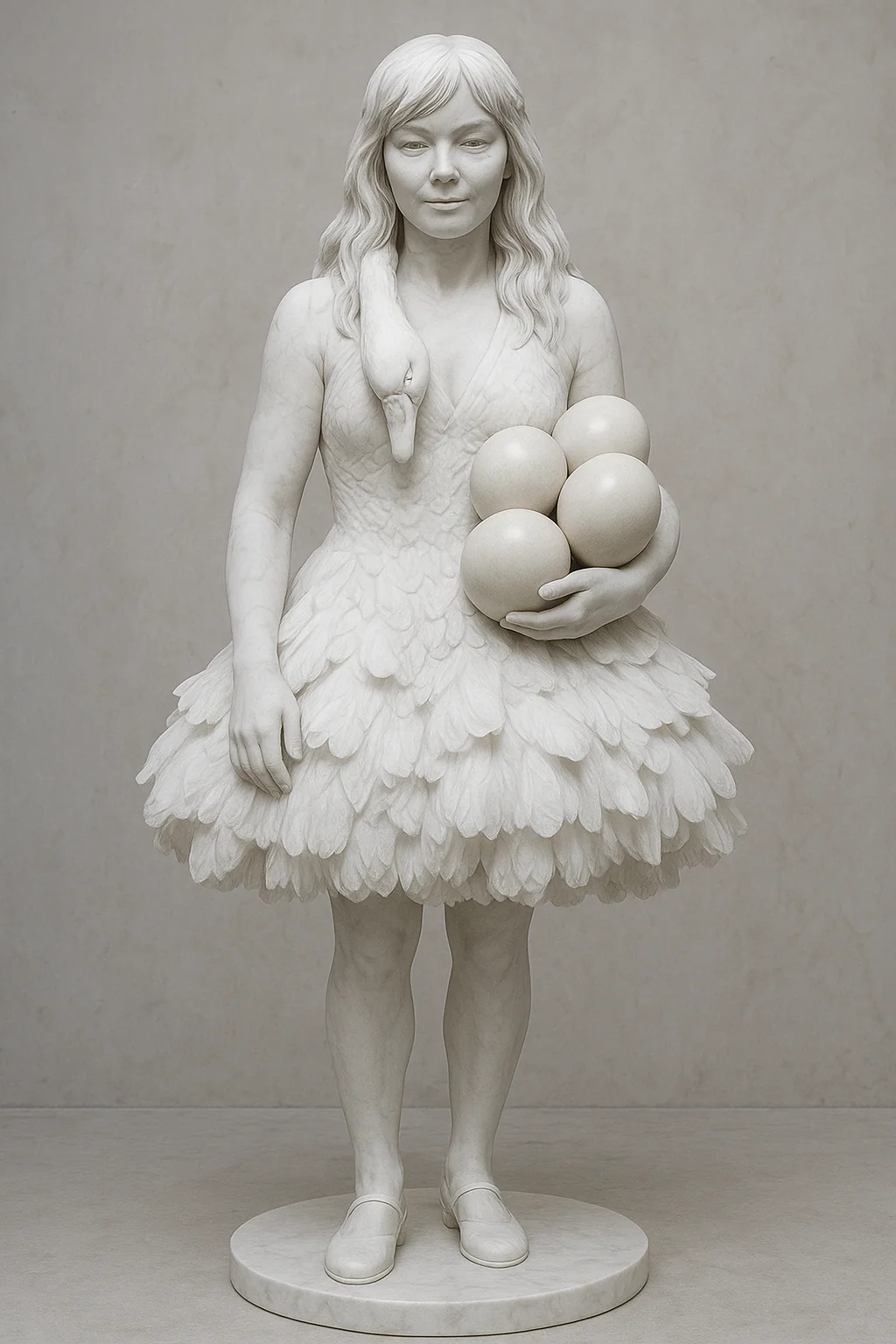 Björk 2001 Academy Awards ceremony: Macedonian designer Marjan Pejoski Swan Dress in Italian Marble picture 1 of 2