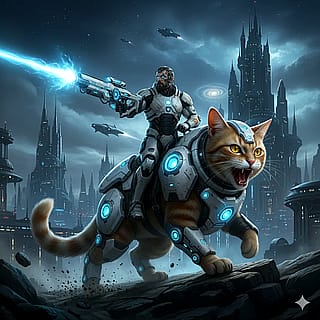 My Cat and I, with a Sci-Fi Theme and He-Man Aesthetic'