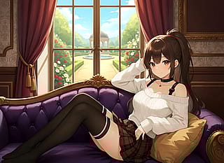 Brown Hair Anime Girl'