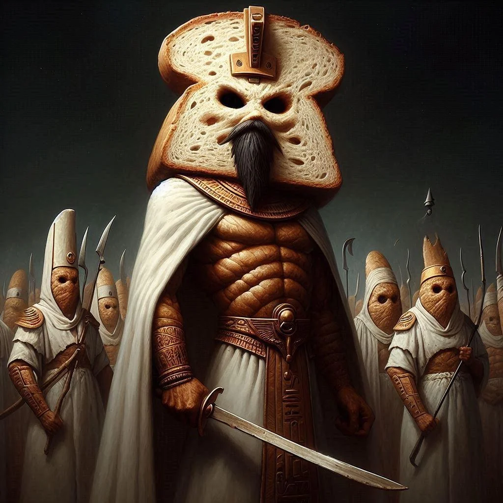 Pharaoh Glutenkhamun’s assault on the Baguette Brigade was the “bun baked ‘round the world.” The Bread Wars have begun. picture 6 of 10