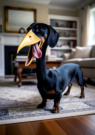 dachshund-stork'