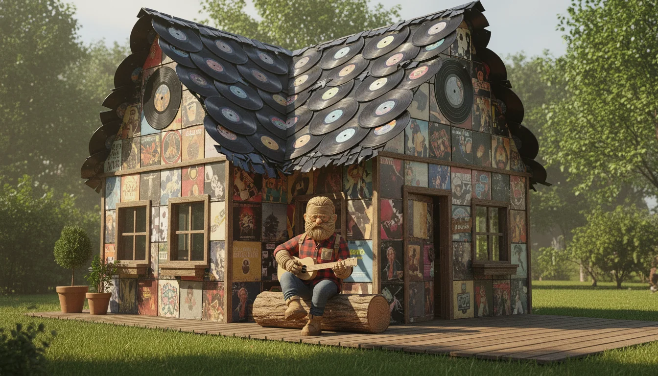 Made from recycled materials: The lumberjack musician's house. picture 1 of 1