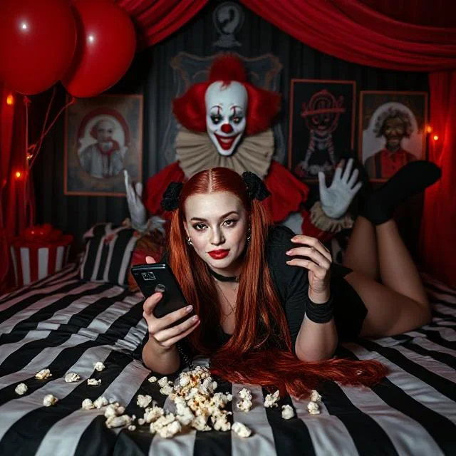Creepy Clown and redhead picture 1 of 1