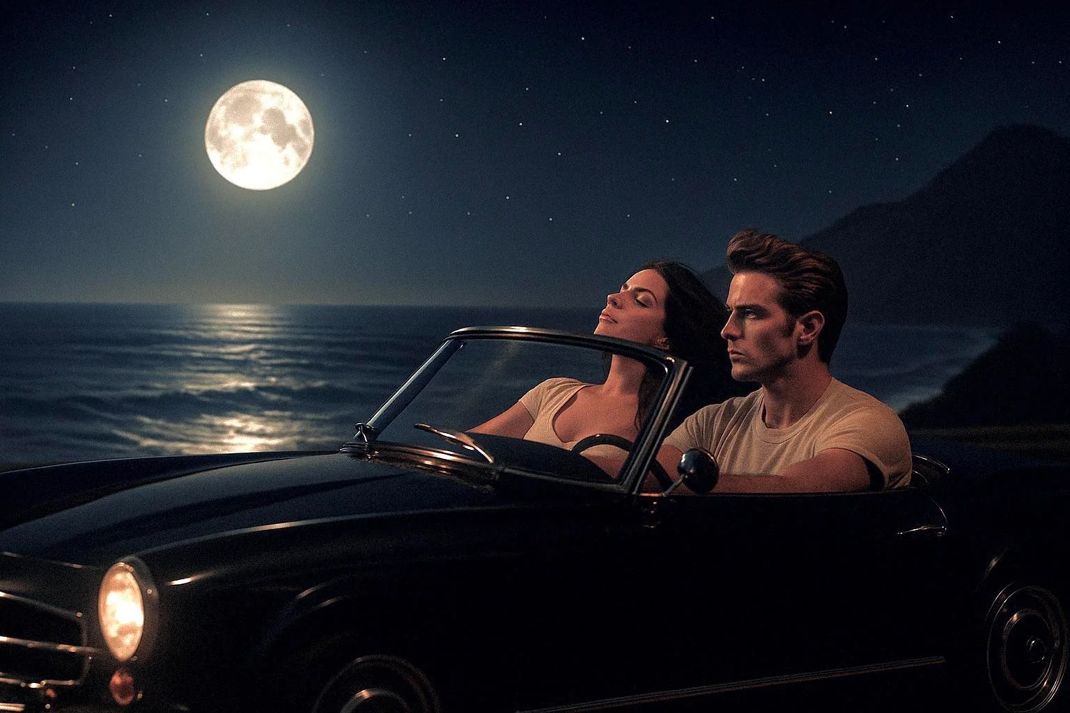 I made a sketch that represents the vibes that Summertime Sadness sends me, then I asked the AI to transform it into a photo. picture 2 of 2