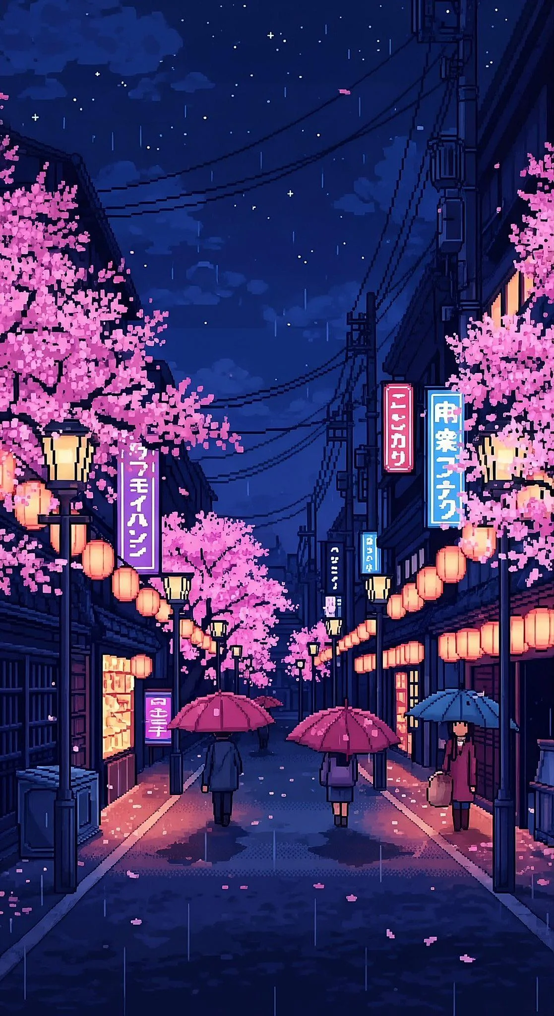 Pixelated cherry blossoms street picture 1 of 1