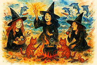 Witches on Beach'
