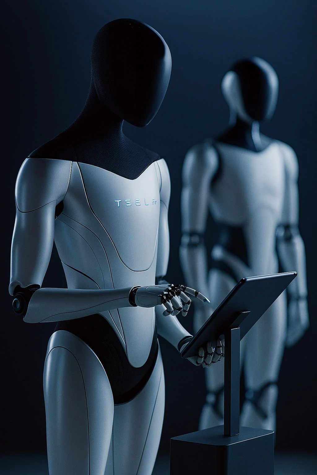 Image of Tesla robot operating with tablet like a other robot picture 1 of 1