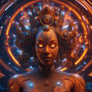 Silent Neon Heart In Blue Haze'