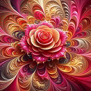 A rose in fractal art'