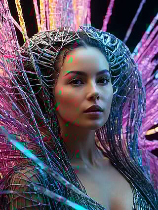 Silver Crowned Moonlit Veil'