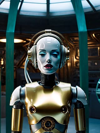 Golden Gaze Amidst Iron Storm'