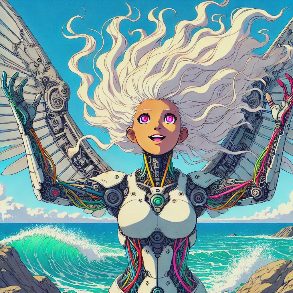 Sea, rocks and a cyborg picture 1 of 1