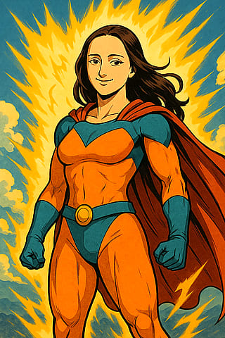 if Mona Lisa were a superhero'