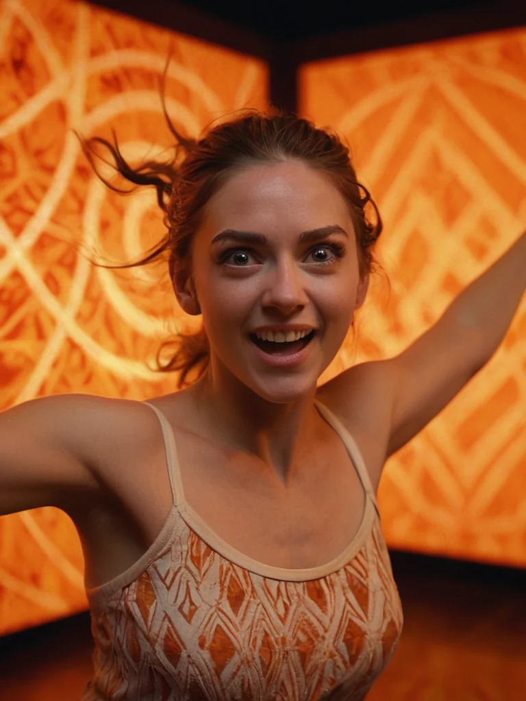 Orange Glow In Red-Lit Heartbeat picture 1 of 1