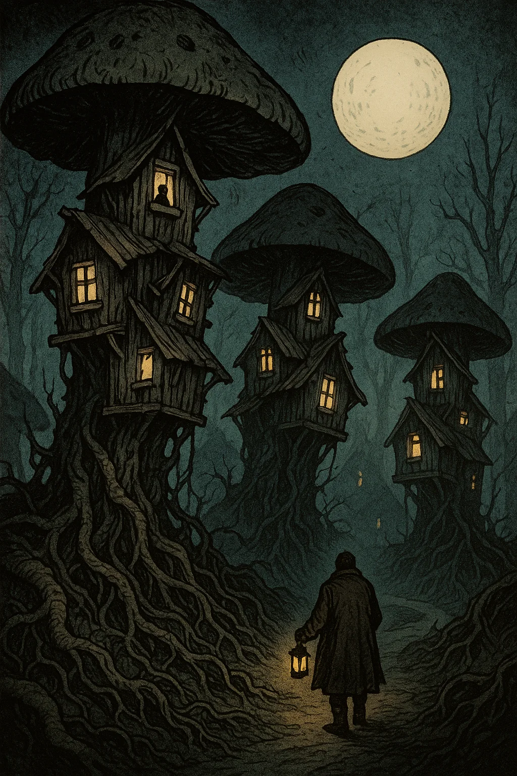 A Visitor In The Mushroom Village picture 1 of 1