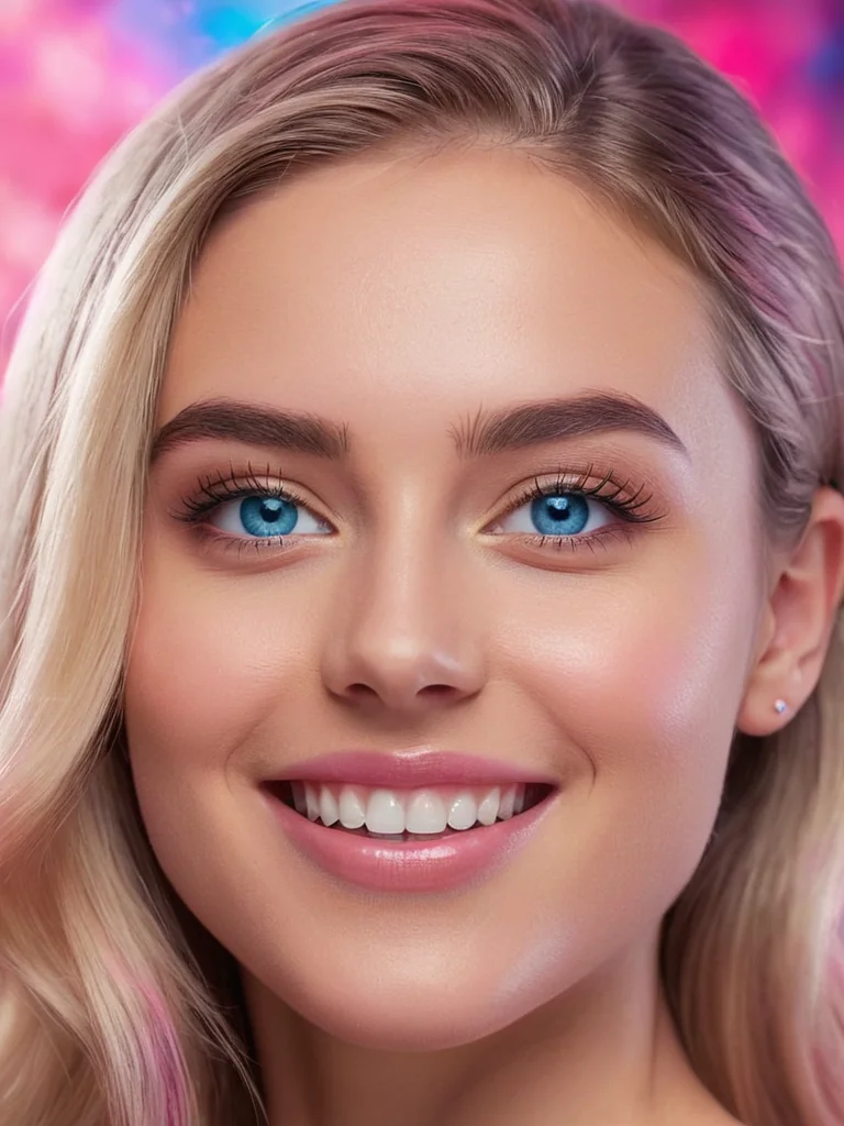Blue Smile In Pink Dreamscape picture 1 of 1