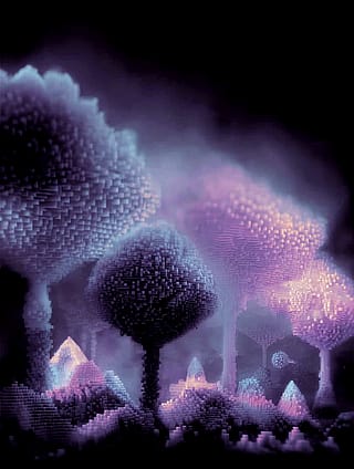 Pixel dreams bloom in digital dusk'