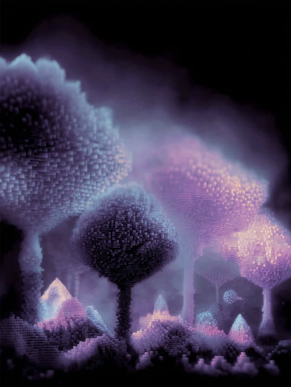 Pixel dreams bloom in digital dusk picture 1 of 1