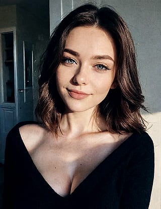 Realistic AI girl in natural light'