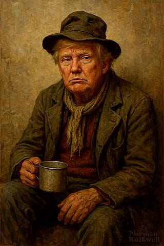 Donald Tramp Norman Rockwell style'