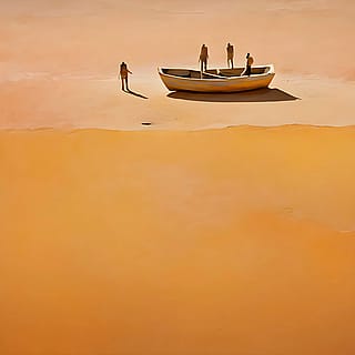 499 J. M. W. Turner - 17 August 2025 - Two Figures on a Beach with a Boat. #textoimage #texttoimage #aiart #williamturner #turner #tategallery #twofigures #beach #boat'