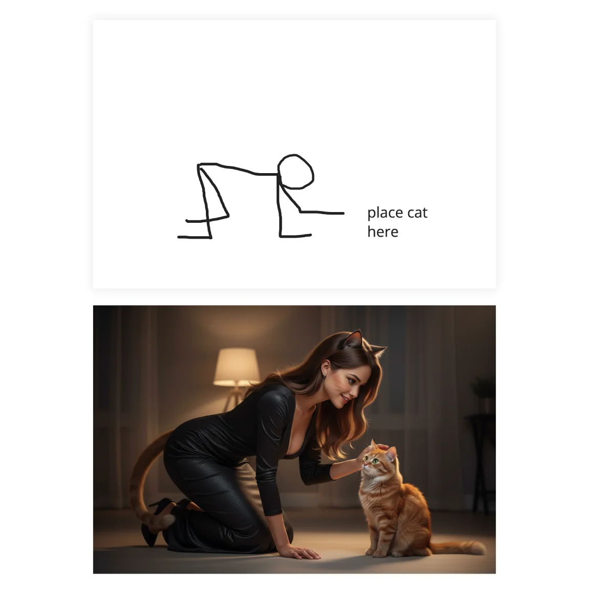 Cat meets cat - have you tried controlling poses with ref images? picture 2 of 2