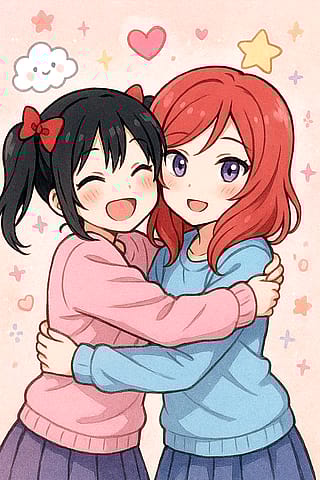 Nico Yazawa and Maki Nishikino'