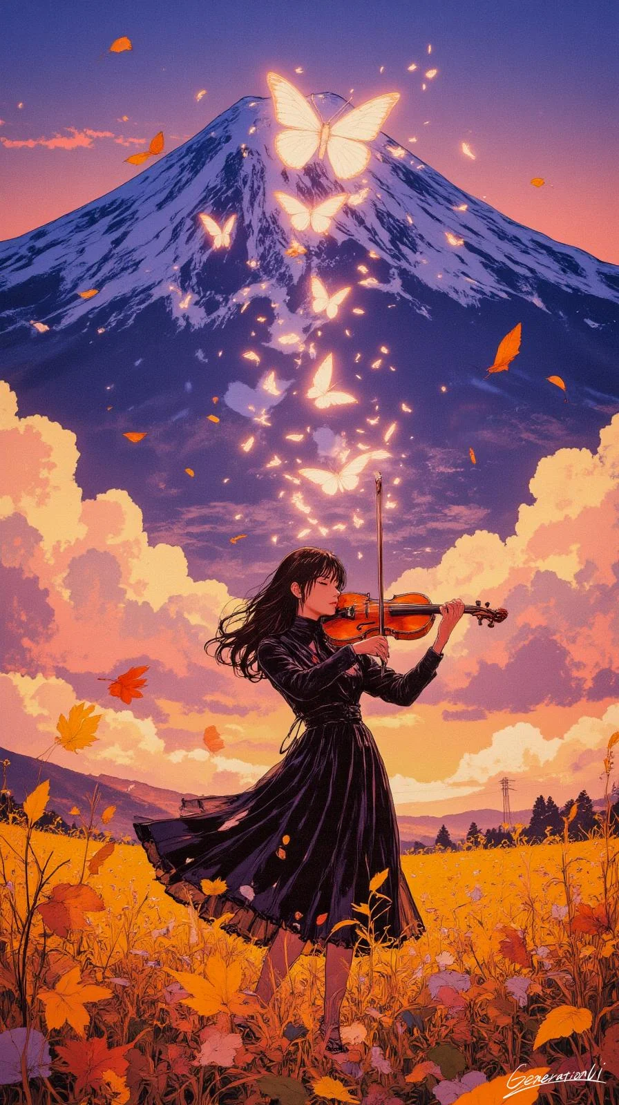 Melody Echoing in the Autumn Sky / Phone Wallpaper Archives picture 1 of 1