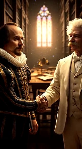 Shakespeare makes his case to Mark Twain'