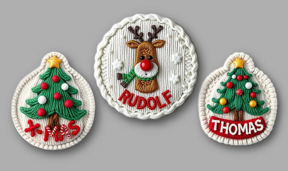 Christmas Knitted Badges picture 1 of 1