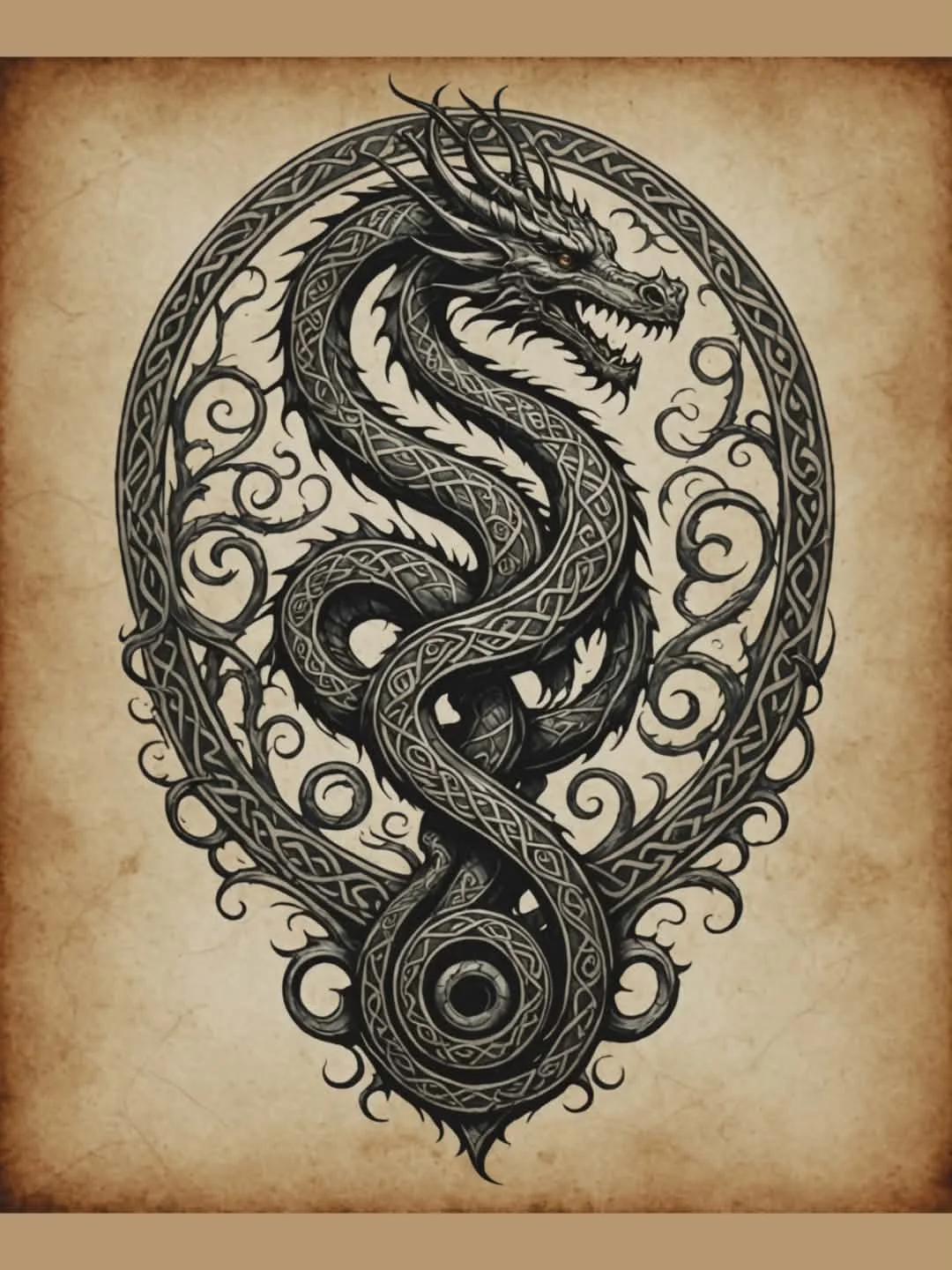 AI-Generated Dragon Tattoo Design picture 1 of 1