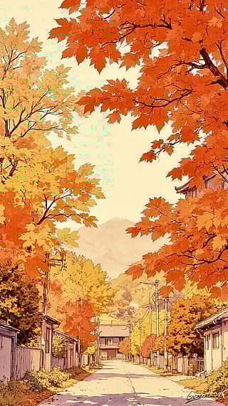 Passing Through an Autumn Tunnel / Phone Wallpaper Archives'