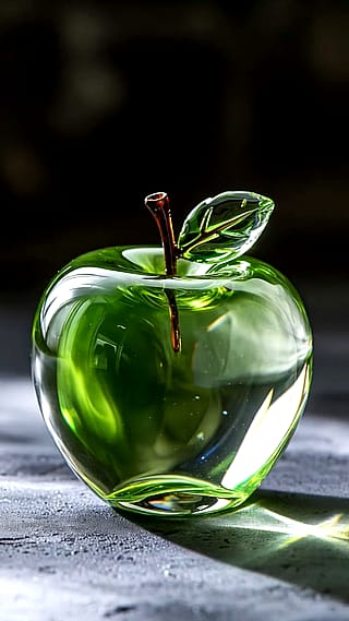 Glass Figurine: Green Apple 🍏'