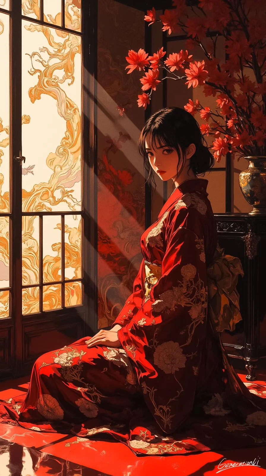 Crimson Shadows, Unspoken Eyes / Phone Wallpaper Archives picture 1 of 1