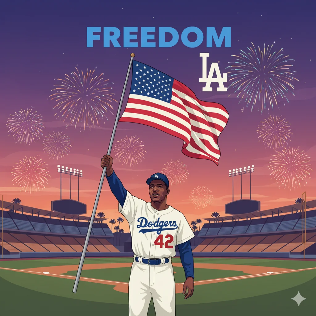 Jackie Robinson Los Angeles Dodgers freedom art 💙🇺🇸💯 picture 1 of 1