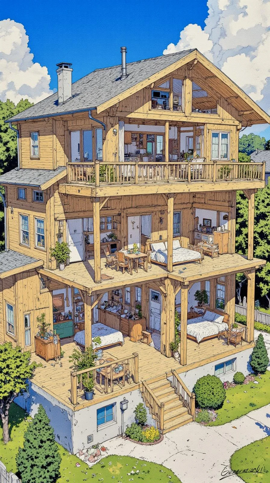 Open and Airy Wooden House / Phone Wallpaper Archives picture 1 of 1