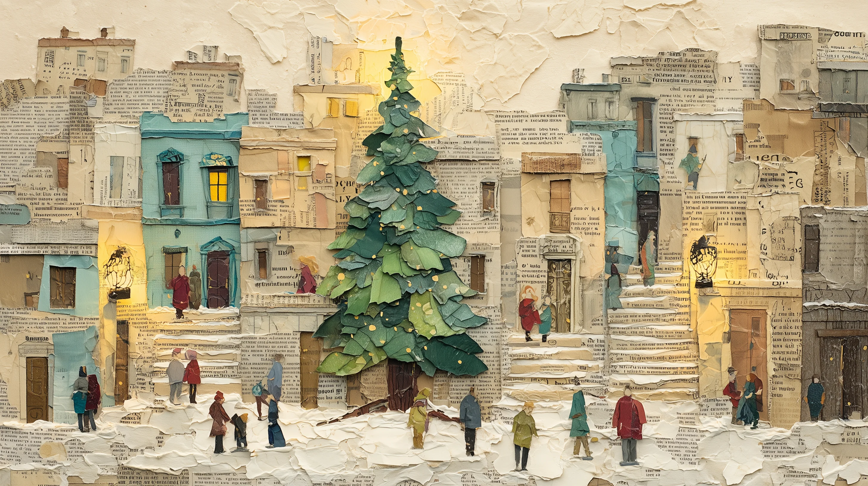 Vintage Greek Christmas Collage Series — Handmade-Feel Paper Worlds Reimagined with AI picture 1 of 5