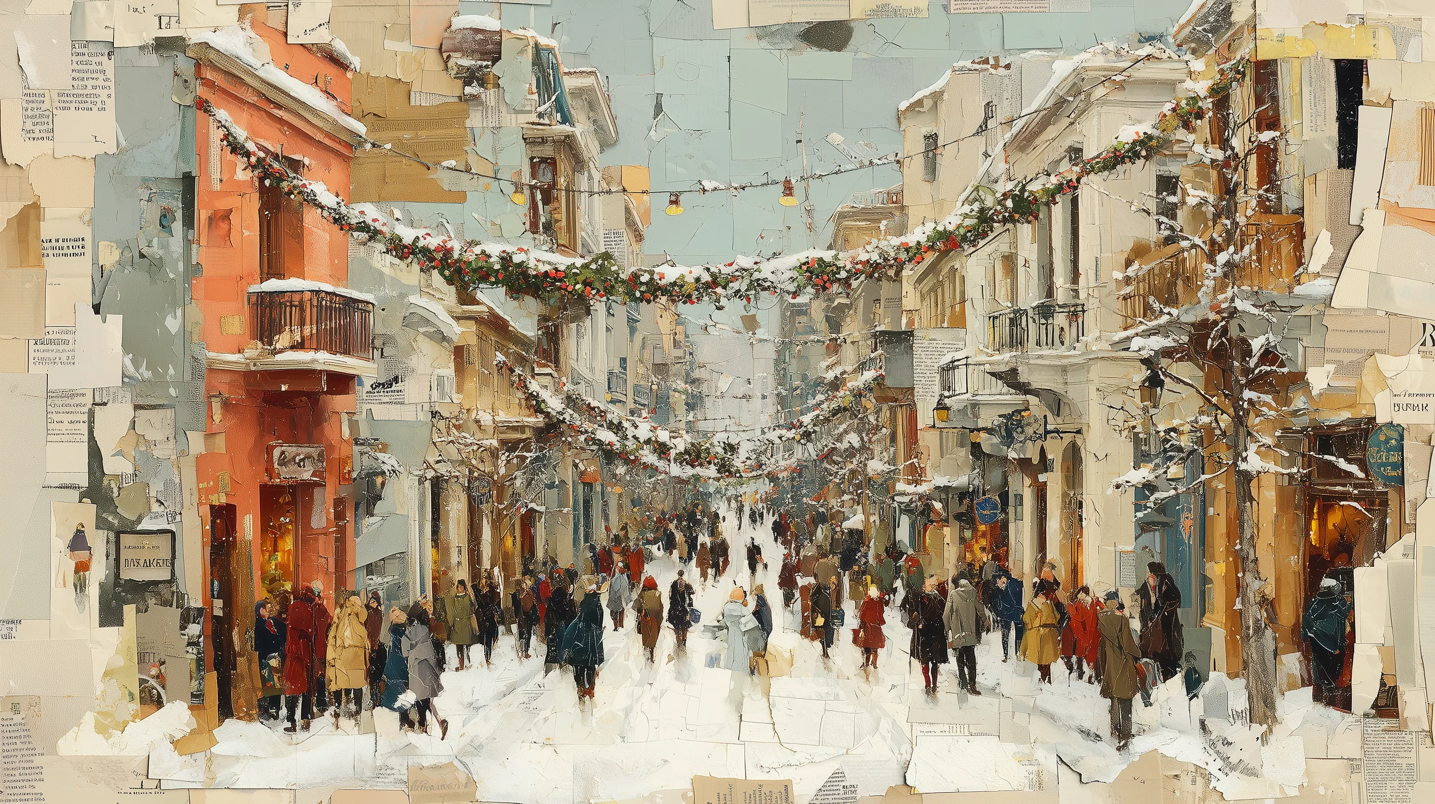 Vintage Greek Christmas Collage Series — Handmade-Feel Paper Worlds Reimagined with AI picture 3 of 5