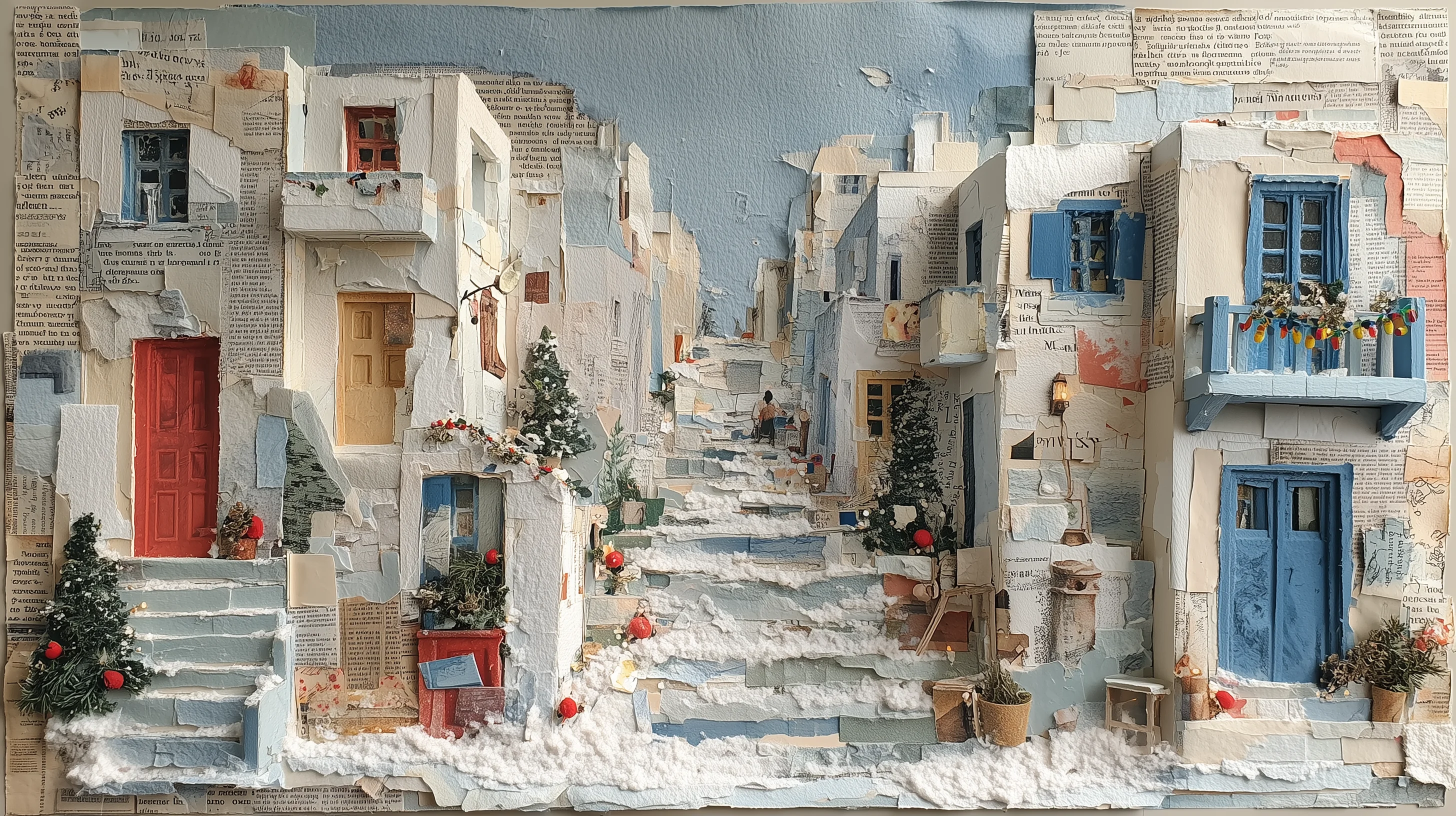 Vintage Greek Christmas Collage Series — Handmade-Feel Paper Worlds Reimagined with AI picture 4 of 5