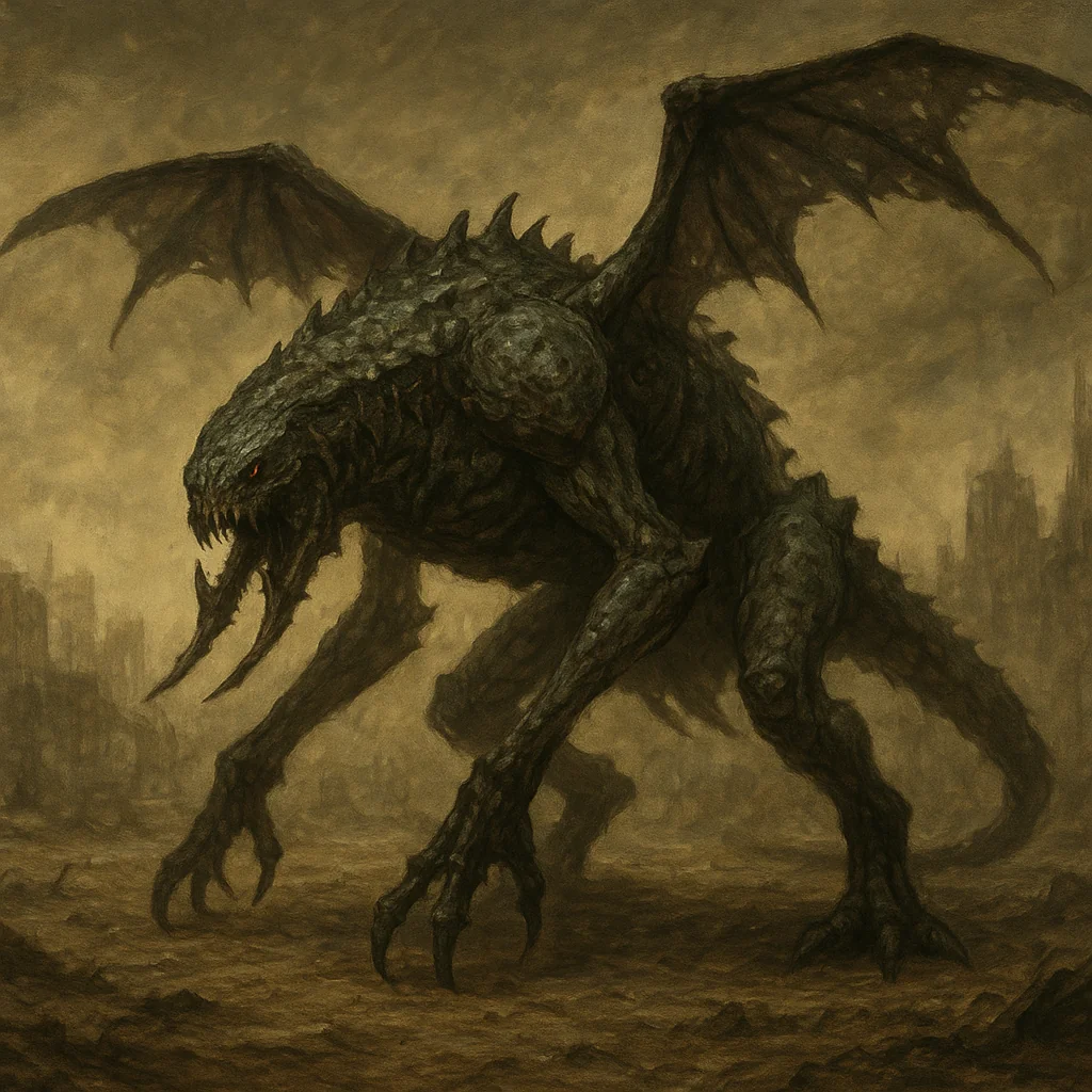 Apocalyptic creature i asked chat gbt to generate with the description below. picture 1 of 1