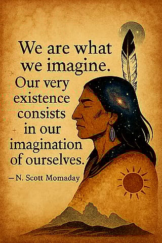 “We are what we imagine. Our very existence consists in our imagination of ourselves.” ― N. Scott Momaday'