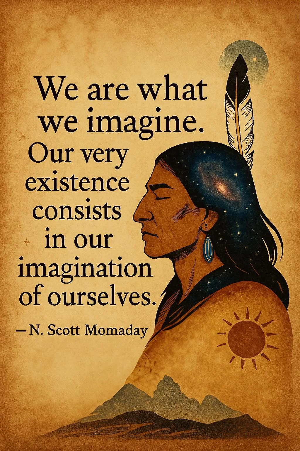 “We are what we imagine. Our very existence consists in our imagination of ourselves.” ― N. Scott Momaday picture 1 of 1